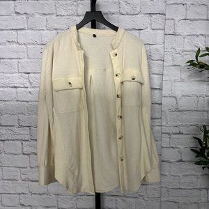 Cream Waffle Oversized Flannel